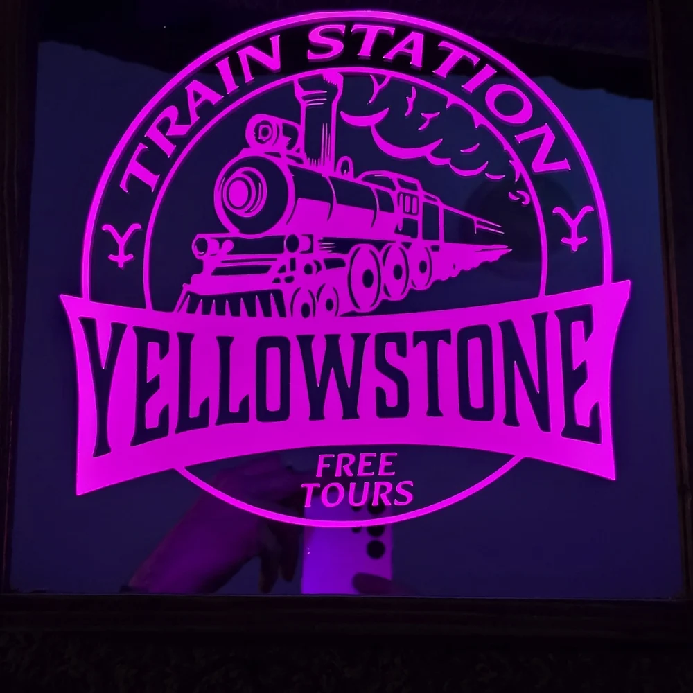 Train Station Illuminated Wall Sign - Blue